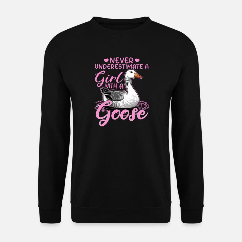 Funny Bird Goose - Unisex Pullover - Schwarz