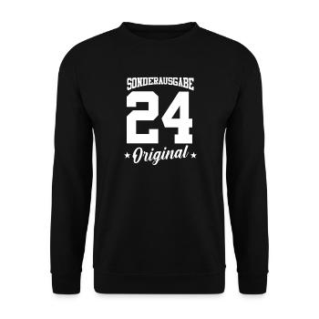 24 Geburtstag - Unisex Pullover - Schwarz - Vorne - Alina (178cm) & Michal (187cm)