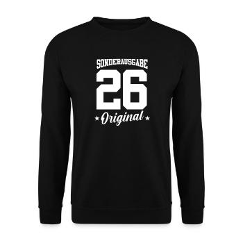 26 Geburtstag - Unisex Pullover - Schwarz - Vorne - Alina (178cm) & Michal (187cm)