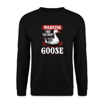 Funny Bird Goose - Unisex Sweatshirt - black - Front - Alina (178cm) & Michal (187cm)