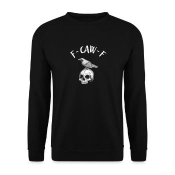 F-CAW-F – Corbeau sur Crâne Design Gothique - Sweat-shirt Unisexe - noir - Devant - Alina (178cm) & Michal (187cm)