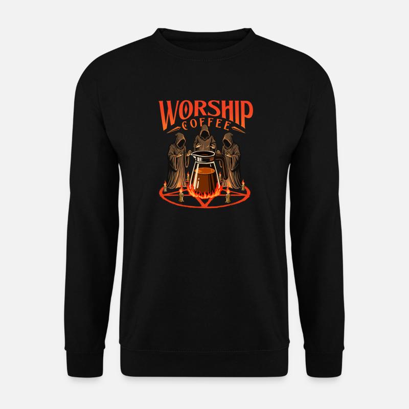 Worship Coffee Bold Caffeine Statement - Unisex Sweatshirt - black
