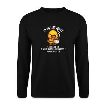 To Do List Today Drink Coffee Avoid People - Unisex Sweatshirt - black - Front - Alina (178cm) & Michal (187cm)