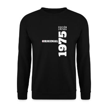 1975 Original Vintage Birthday Gift - Unisex Sweatshirt - black - Front - Alina (178cm) & Michal (187cm)