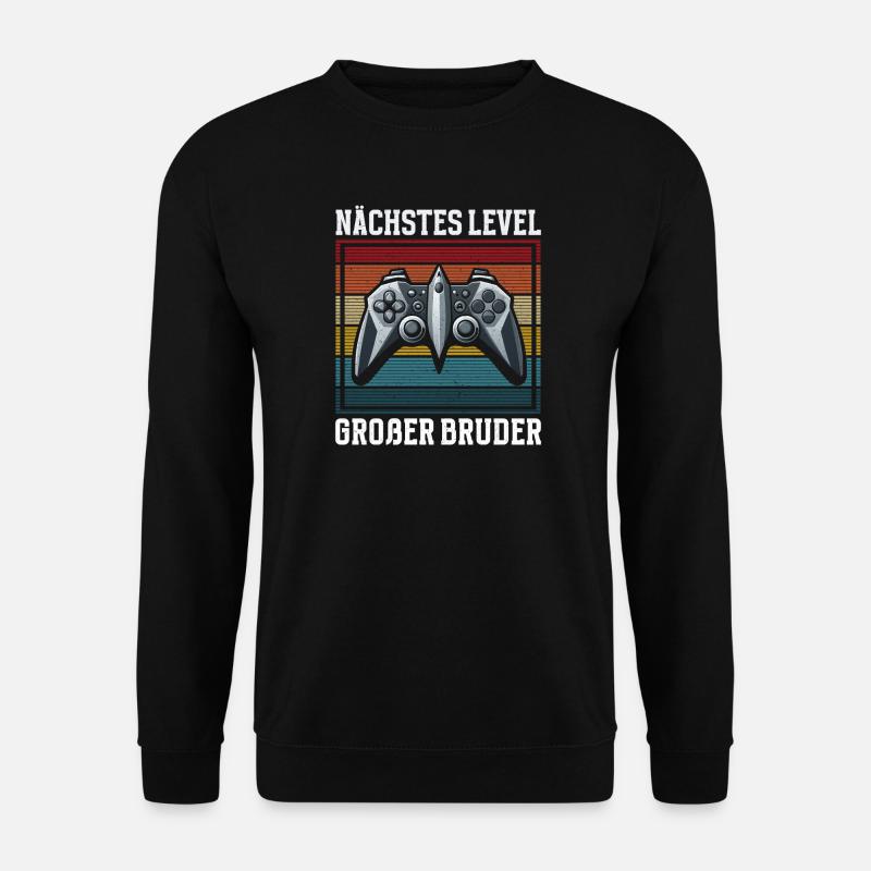 Nächstes Level Großer Bruder Ankündigung Zocken - Unisex Pullover - Schwarz