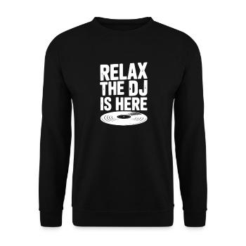 Détendez-vous Le DJ est là - Sweat-shirt Unisexe - noir - Devant - Alina (178cm) & Michal (187cm)