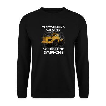 Traktoren Sind Wie Musik Symphonie - K700 - Unisex Pullover - Schwarz - Vorne - Alina (178cm) & Michal (187cm)