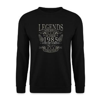 40th Retro Jubiläum Oktober 1985 - Oktober 1985 - Unisex Pullover - Schwarz - Vorne - Alina (178cm) & Michal (187cm)