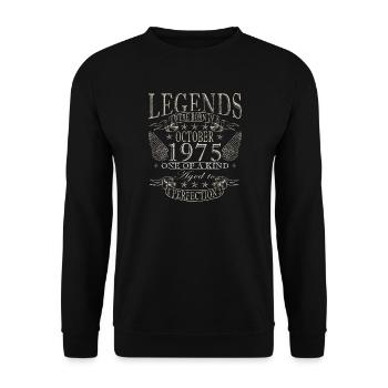 50th Birthday Vintage October Vintage 1975 - Unisex Sweatshirt - black - Front - Alina (178cm) & Michal (187cm)