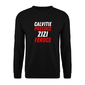 Fierce Zizi Early Baldness - Unisex Sweatshirt - black - Front - Alina (178cm) & Michal (187cm)