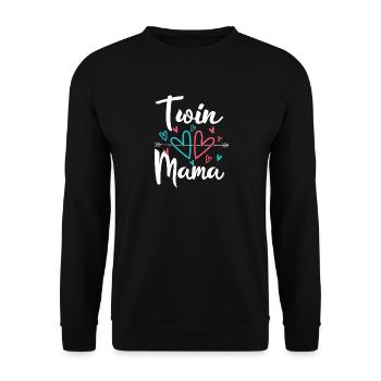 Twin Mom Pregnancy Mom of Twins - Unisex Sweatshirt - black - Front - Alina (178cm) & Michal (187cm)
