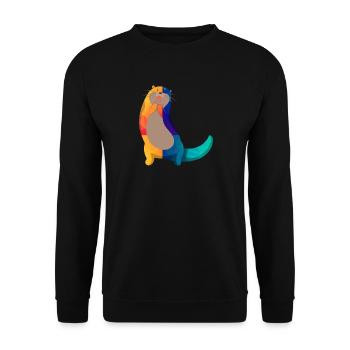 Seeotter Cartoon - Unisex Pullover - Schwarz - Vorne - Alina (178cm) & Michal (187cm)