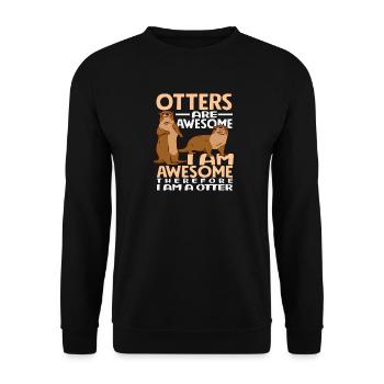 Loutre de mer dessin animé Je suis génial - Sweat-shirt Unisexe - noir - Devant - Alina (178cm) & Michal (187cm)