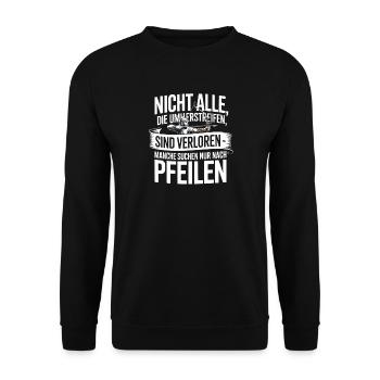 Archery design for archers and courses - Unisex Sweatshirt - black - Front - Alina (178cm) & Michal (187cm)