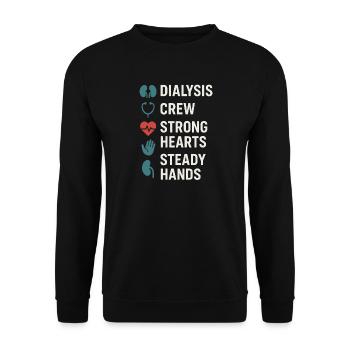 Dialysis Nurse Tech Kidney Care Nephrology - Unisex Sweatshirt - black - Front - Alina (178cm) & Michal (187cm)