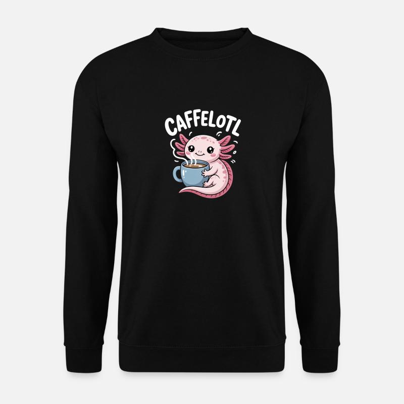 Caffelotl Axolotl Mit Kaffee Koffein Humor - Unisex Pullover - Schwarz