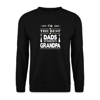 The best fathers are promoted to grandpa Birth - Unisex Sweatshirt - black - Front - Alina (178cm) & Michal (187cm)