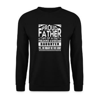 Lustige Vater & Tochter Geschenk - Unisex Pullover - Schwarz - Vorne - Alina (178cm) & Michal (187cm)