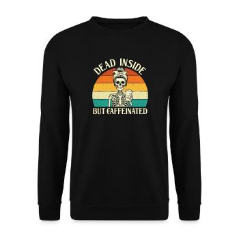 Dead Inside mais avec de l’humour noir contenant de la caféine - Sweat-shirt Unisexe - noir - Devant - Alina (178cm) & Michal (187cm)