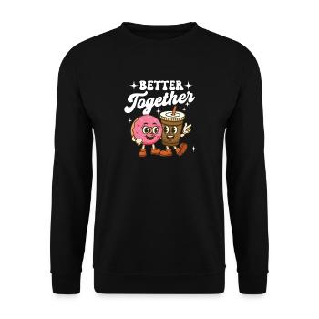 Better Together Cute Coffee Pair Love - Unisex Sweatshirt - black - Front - Alina (178cm) & Michal (187cm)