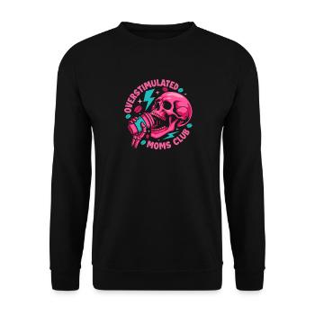 Overstimulated Moms Club Coffee Humor - Unisex Sweatshirt - black - Front - Alina (178cm) & Michal (187cm)