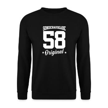 58 Geburtstag - Unisex Pullover - Schwarz - Vorne - Alina (178cm) & Michal (187cm)
