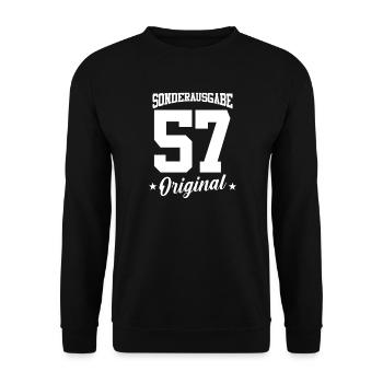 57 Geburtstag - Unisex Pullover - Schwarz - Vorne - Alina (178cm) & Michal (187cm)