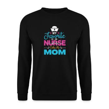 Mom Proud Nurse Mom Gifts - Unisex Sweatshirt - black - Front - Alina (178cm) & Michal (187cm)