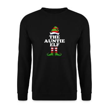 Aunt Elf Elf Christmas Gift - Unisex Sweatshirt - black - Front - Alina (178cm) & Michal (187cm)
