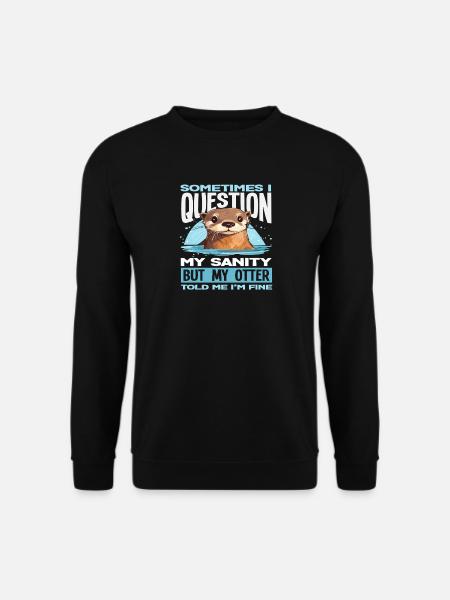 Frage Meine Vernunft Seeotter Cartoon - Unisex Pullover - Schwarz