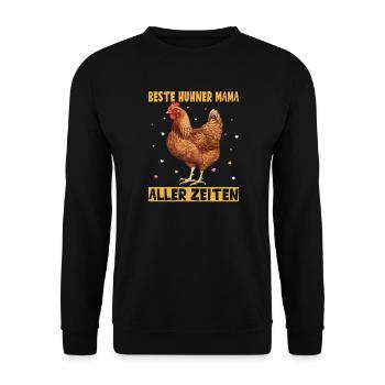 Beste Hühner Mama Aller Zeiten - Unisex Pullover - Schwarz - Vorne - Alina (178cm) & Michal (187cm)