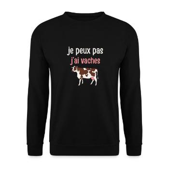 I can't I have cows - Unisex Sweatshirt - black - Front - Alina (178cm) & Michal (187cm)