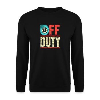 Off Duty Power Button Vintage, Mom and Dad - Unisex Sweatshirt - black - Front - Alina (178cm) & Michal (187cm)