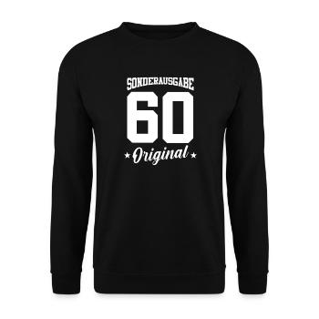 60 Geburtstag - Unisex Pullover - Schwarz - Vorne - Alina (178cm) & Michal (187cm)