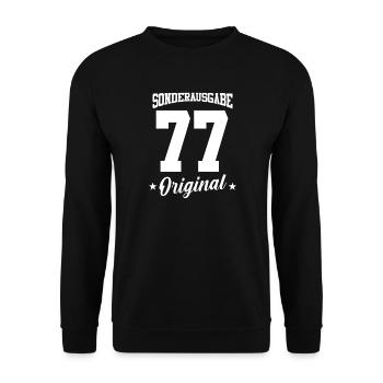 77 Birthday - Unisex Sweatshirt - black - Front - Alina (178cm) & Michal (187cm)