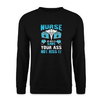 Funny Nurse Gifts Nursing Outfits - Unisex Sweatshirt - black - Front - Alina (178cm) & Michal (187cm)