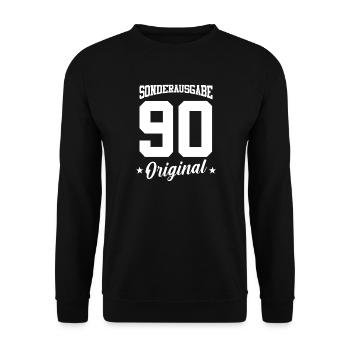 90 Birthday - Unisex Sweatshirt - black - Front - Alina (178cm) & Michal (187cm)