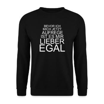 Bevor ich mich aufrege ist es mir lieber egal - Unisex Pullover - Schwarz - Vorne - Alina (178cm) & Michal (187cm)