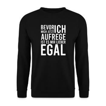 Bevor ich mich aufrege ist es mir lieber egal - Unisex Pullover - Schwarz - Vorne - Alina (178cm) & Michal (187cm)