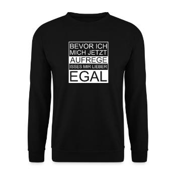 Bevor ich mich aufrege ist es mir lieber egal - Unisex Pullover - Schwarz - Vorne - Alina (178cm) & Michal (187cm)