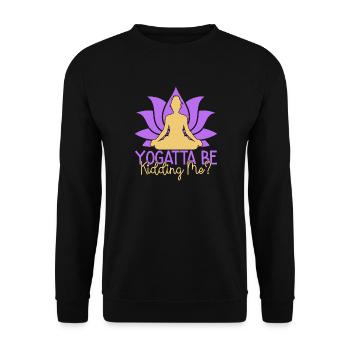 Yoga Yogatta Je me moque de mon humour Yoga - Sweat-shirt Unisexe - noir - Devant - Alina (178cm) & Michal (187cm)