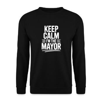 Keep Calm I’m The Mayor - Unisex Sweatshirt - black - Front - Alina (178cm) & Michal (187cm)