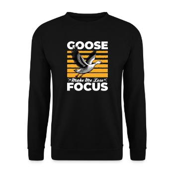 Funny Bird Goose - Unisex Sweatshirt - black - Front - Alina (178cm) & Michal (187cm)