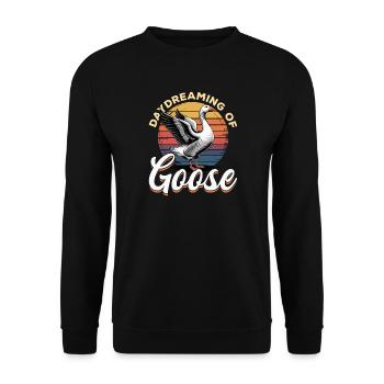 Funny Bird Goose - Unisex Sweatshirt - black - Front - Alina (178cm) & Michal (187cm)