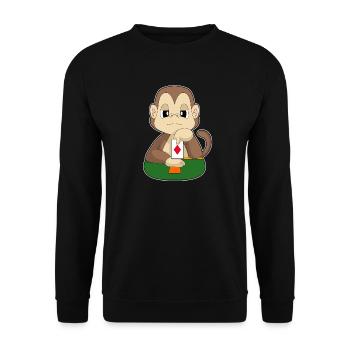 Monkey Poker Poker Card Game - Unisex Sweatshirt - black - Front - Alina (178cm) & Michal (187cm)