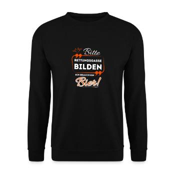 S’il vous plaît, formez une file d’attente, j’ai besoin d’une bière ! - Sweat-shirt Unisexe - noir - Devant - Alina (178cm) & Michal (187cm)
