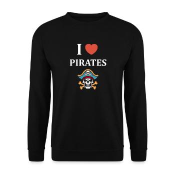 Jadore Pirates Tete de Mort - Sweat-shirt Unisexe - noir - Devant - Alina (178cm) & Michal (187cm)