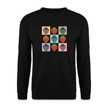 Grille de fraise pastel fraise - Sweat-shirt Unisexe - noir - Devant - Alina (178cm) & Michal (187cm)