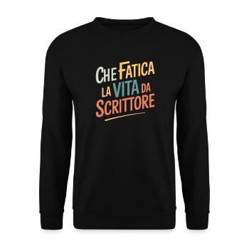 Quelle lutte, la vie d’un écrivain écrivant la vie - Sweat-shirt Unisexe - noir - Devant - Alina (178cm) & Michal (187cm)