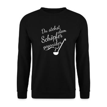 You are facing the Creator - Unisex Sweatshirt - black - Front - Alina (178cm) & Michal (187cm)